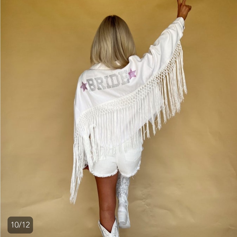Bride fringe white jacket